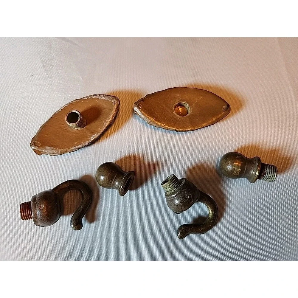 Set 2 - Antique Brass Drawer Pulls Dresser or Cabinet Drop Bail 2.5